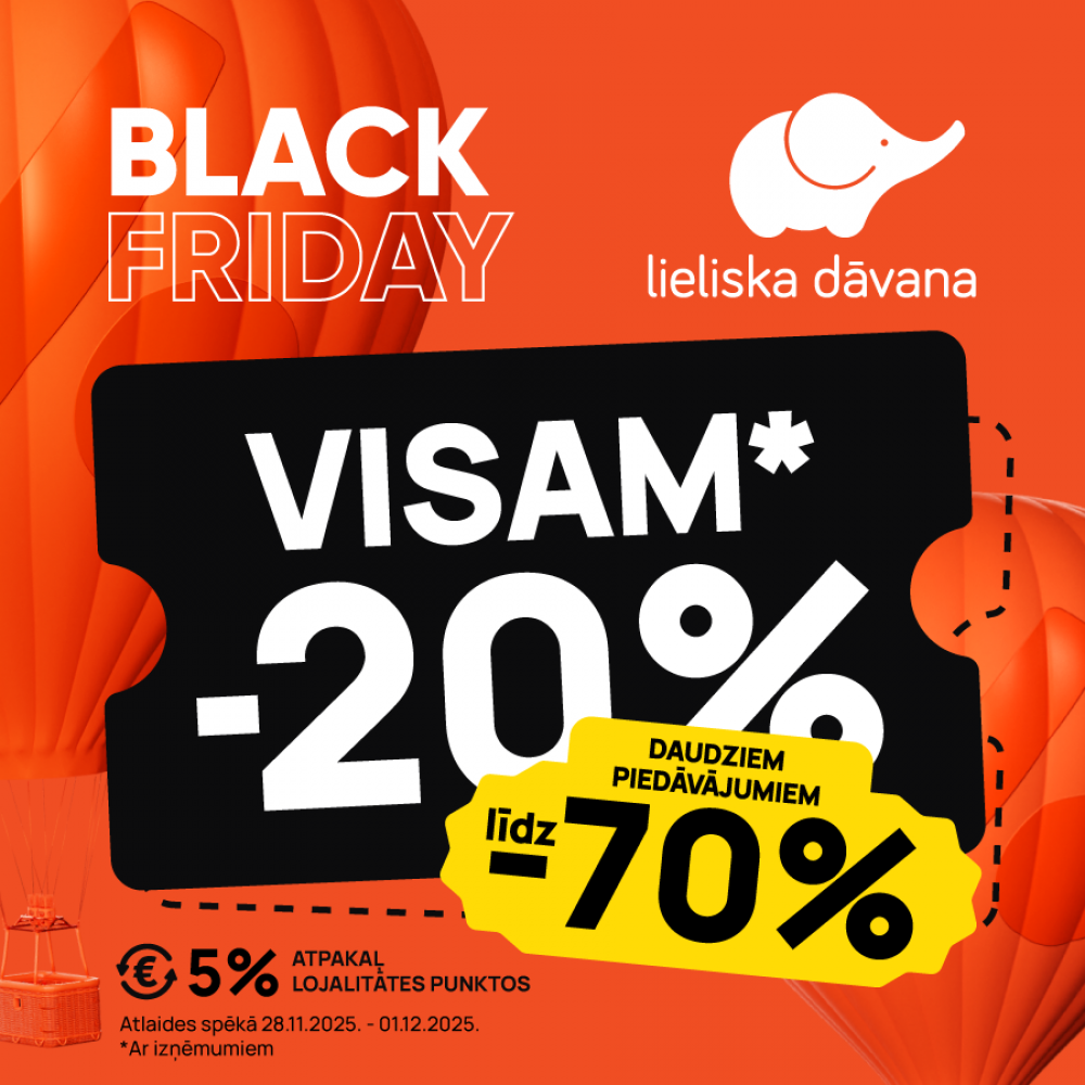 Lieliska Dāvana Black Friday piedzīvojumu izpārdošana ar atlaidēm no -20% līdz pat -70%!