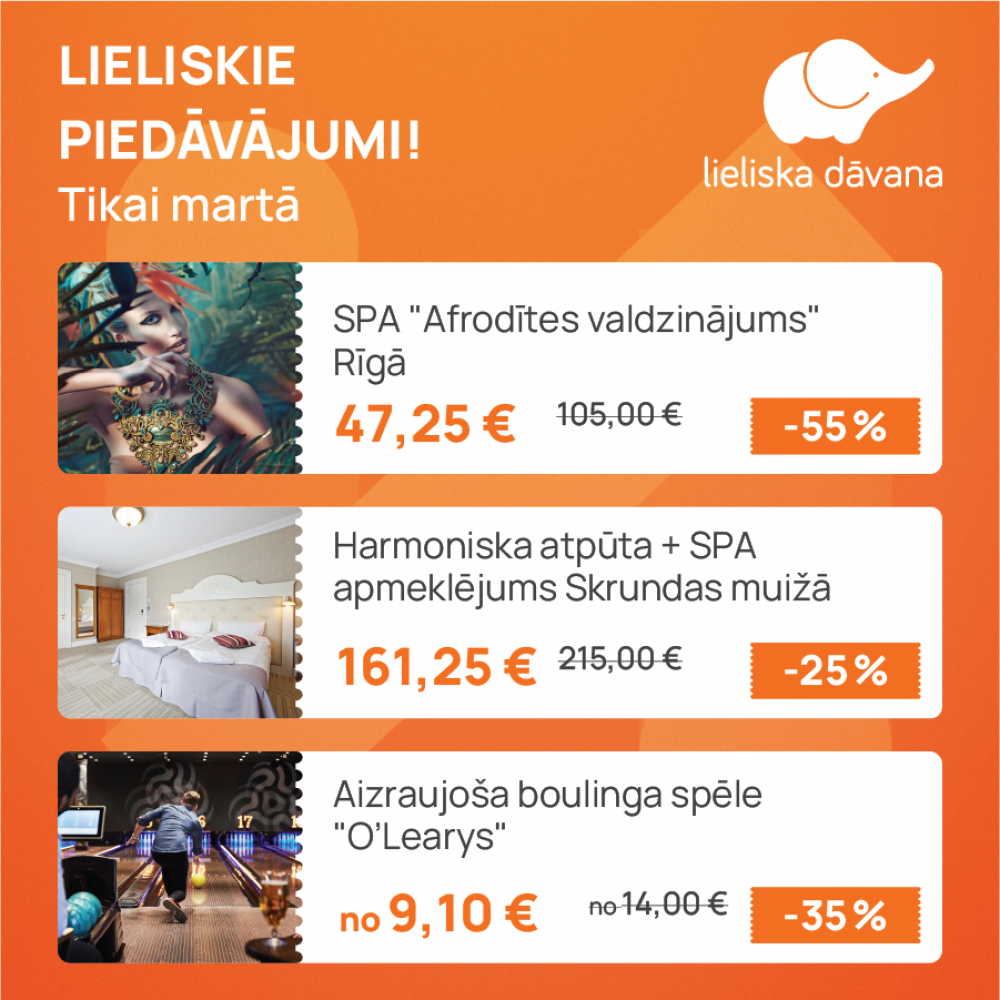 Lieliskie% discount offers for March