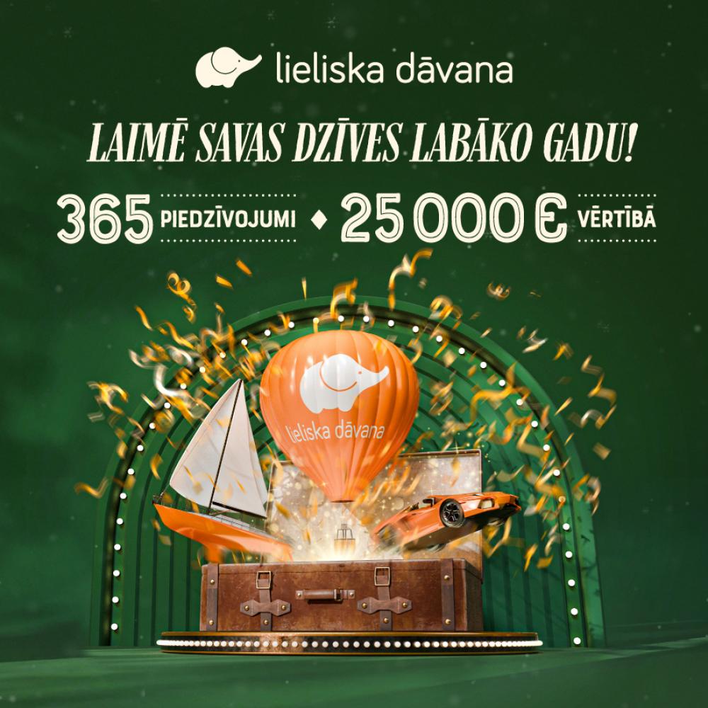 “Lieliska dāvana“ decembra loterijas uzvarētājs laimēs izcilu 2025. gadu ar 365 piedzīvojumiem.