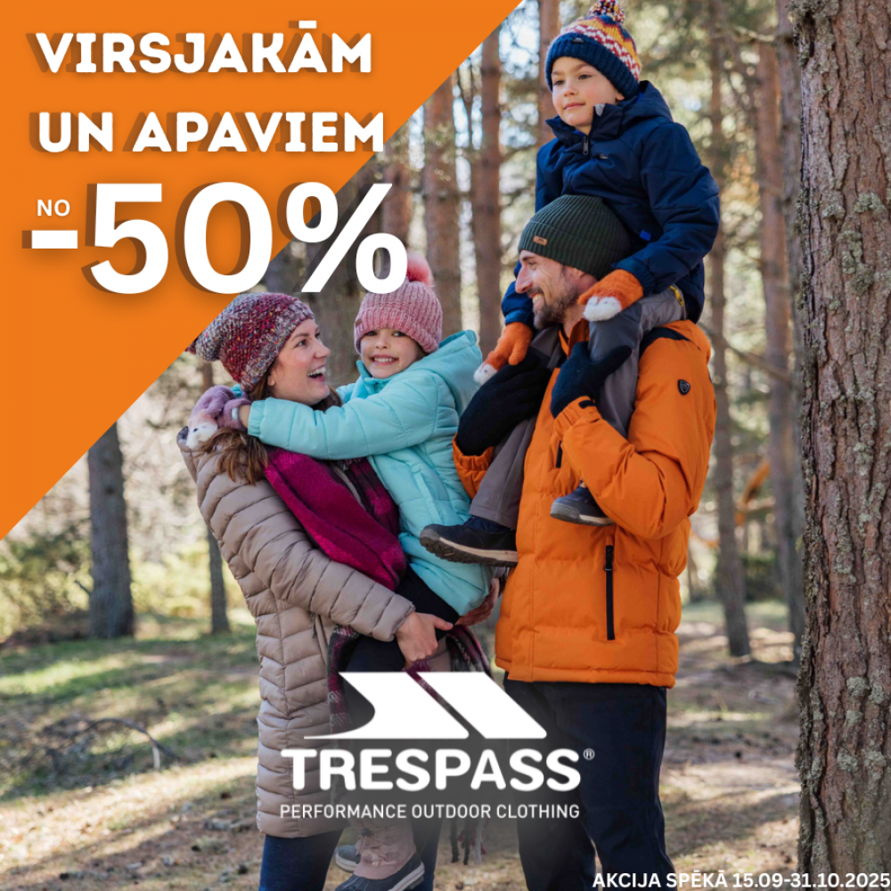 Virsjakām un apaviem no 50%