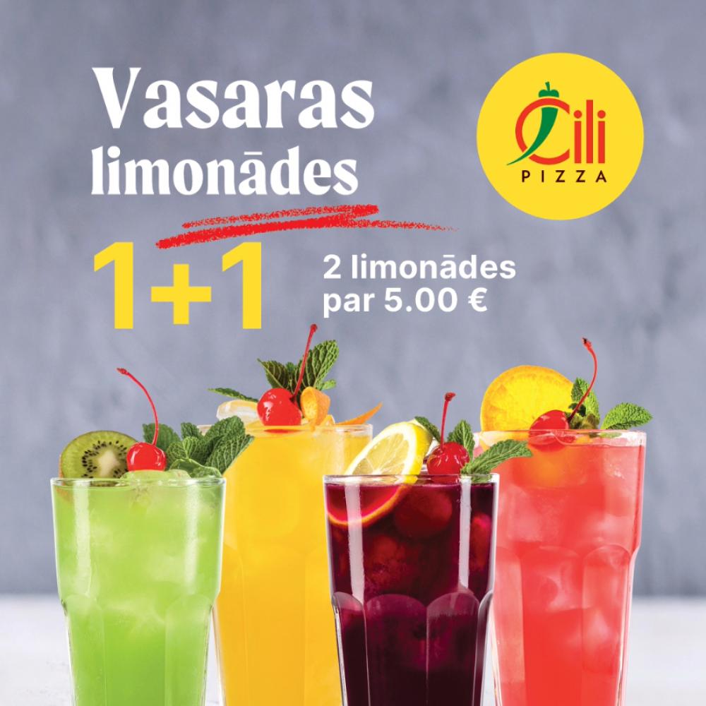 Order two lemonades — kiwi, blood orange, mango, or blackcurrant — for the price of one: only €5! Order two lemonades — kiwi, blood orange, mango, or blackcurrant — for the price of one: only €5!