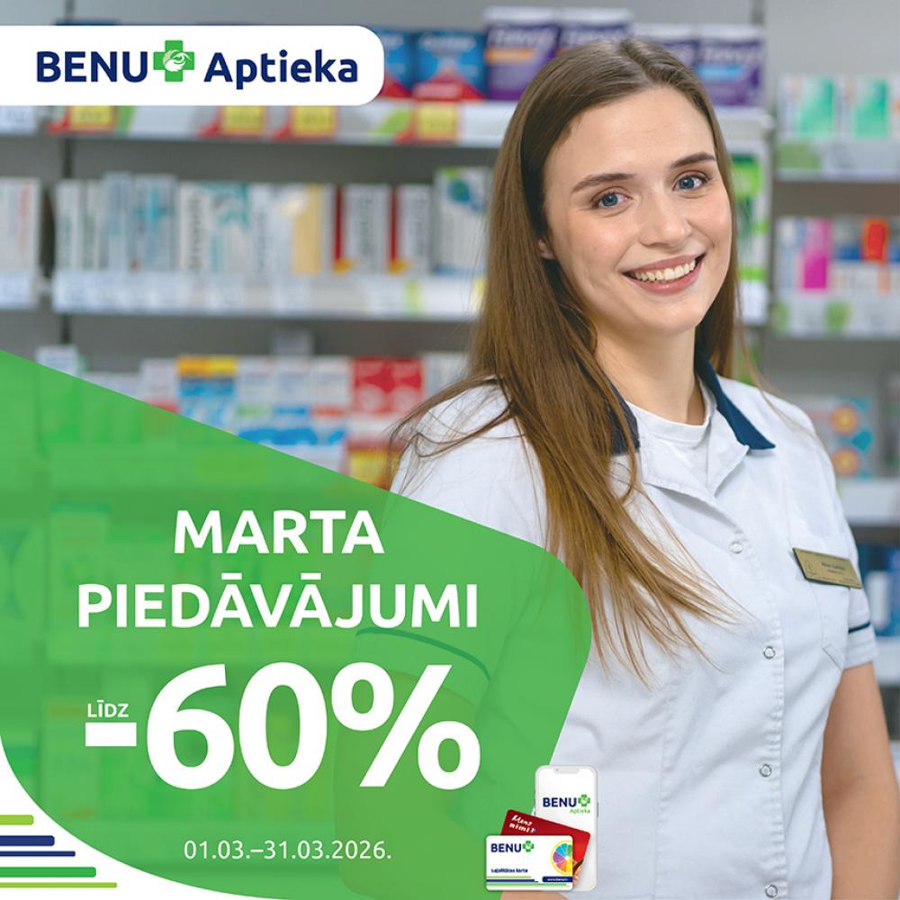 Izdevīgi piedāvājumi BENU Aptiekā