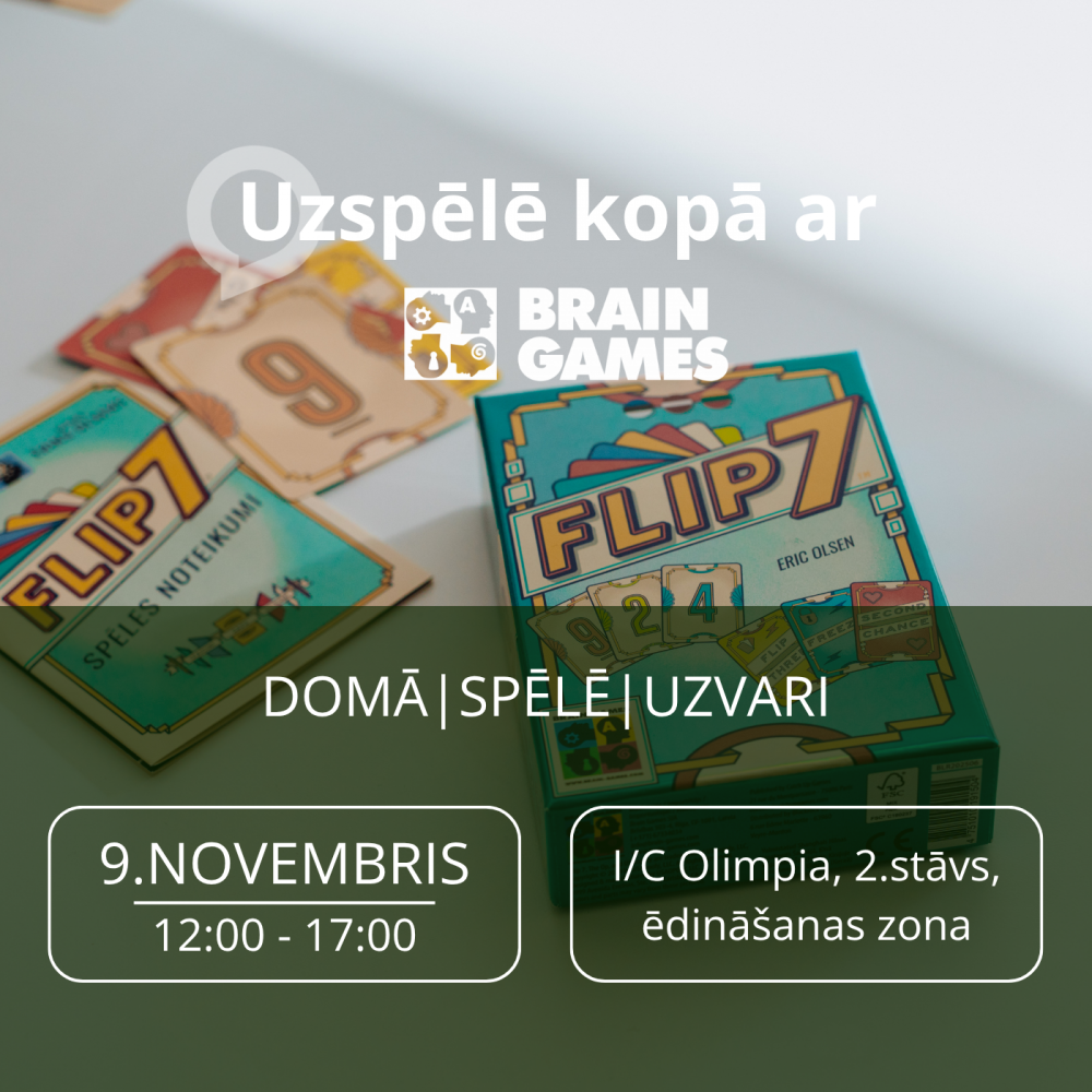 📅 9. novembris | 12.00 - 17.00
📍 2. stāvs, ēdināšanas zona (pie Hesburger)