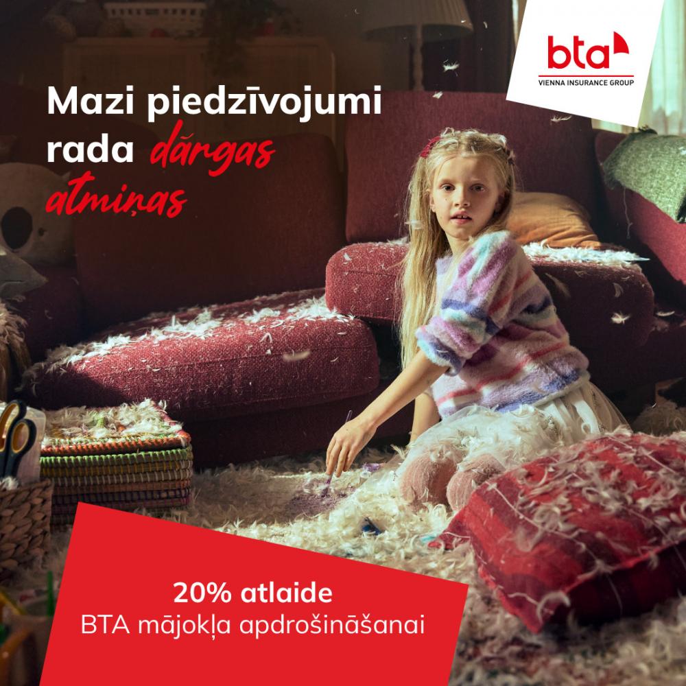 Gudra izvēle Tavam mājoklim - mājokļa apdrošināšanai 20% atlaide.