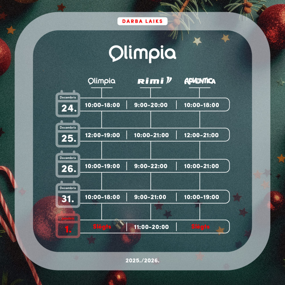 IC "OLIMPIA" DARBA LAIKS DECEMBRĪ!🎄