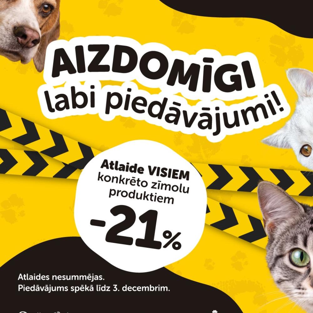 Izmanto 21% atlaidi noteiktiem zīmoliem un iepriecini savu mīluli izdevīgi. 🐶❤️