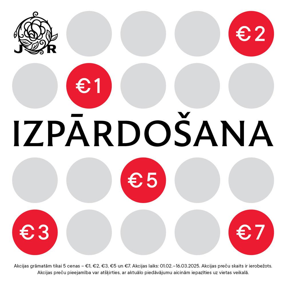 IZPĀRDOŠANA. Grāmatnīcā JĀNIS ROZE akcijas grāmatām tikai 5 cenas – €1, €2, €3, €5, €7.