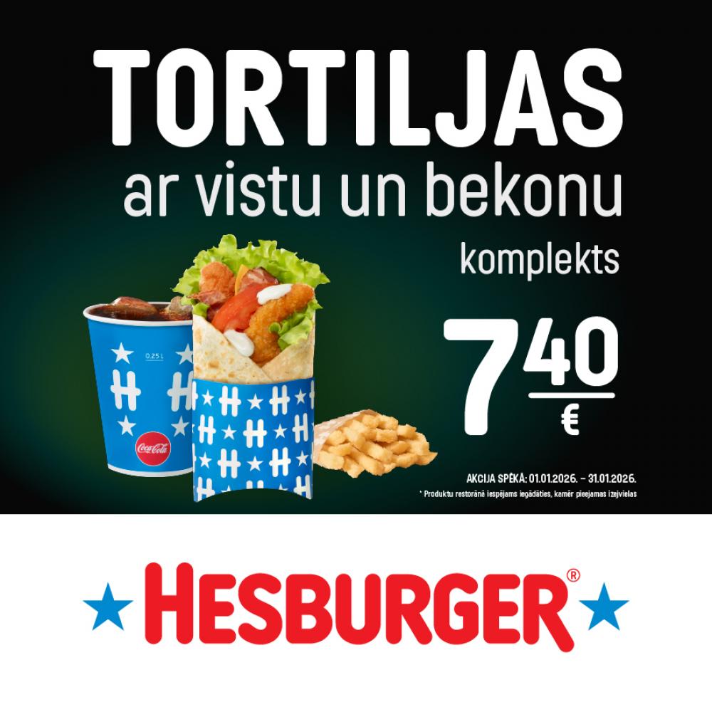 Tortilja ar vistu un bekonu.