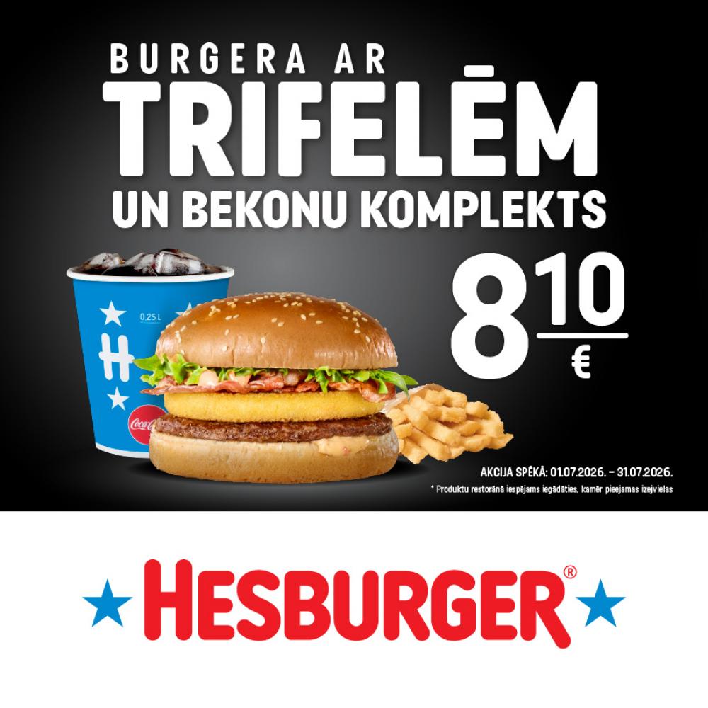 🤩 Pārsteigums trifeļu cienītājiem! JŪLIJĀ palutini sevi ar jauno Burgeru ar trifelēm un bekonu 🍔🥓