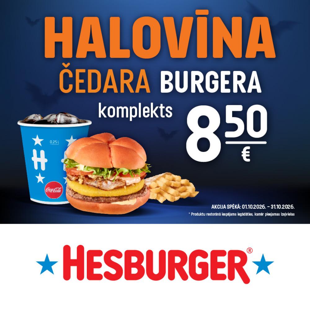 Mēneša piedāvājums ir klāt. Īpaši gardais Helovīna Čedara burgers. 🍔🧀