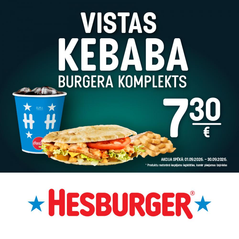🍔 Septembra piedāvājums - vistas kebaba burgers. Izcila garša, lieliska cena! ✨