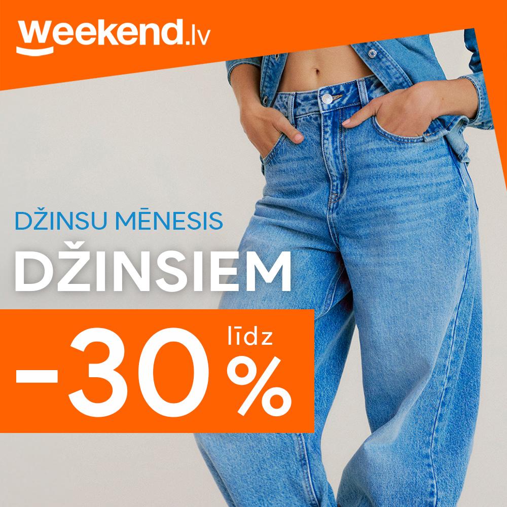 Džinsu mēnesis. Džinsiem līdz -30%! Spēkā līdz 06.10.25.