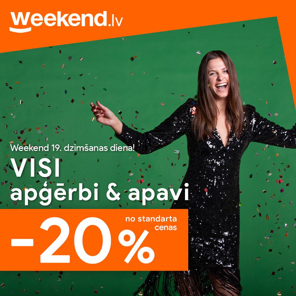 🎉 Weekend svin 19. dzimšanas dienu ar atlaidēm līdz 20%