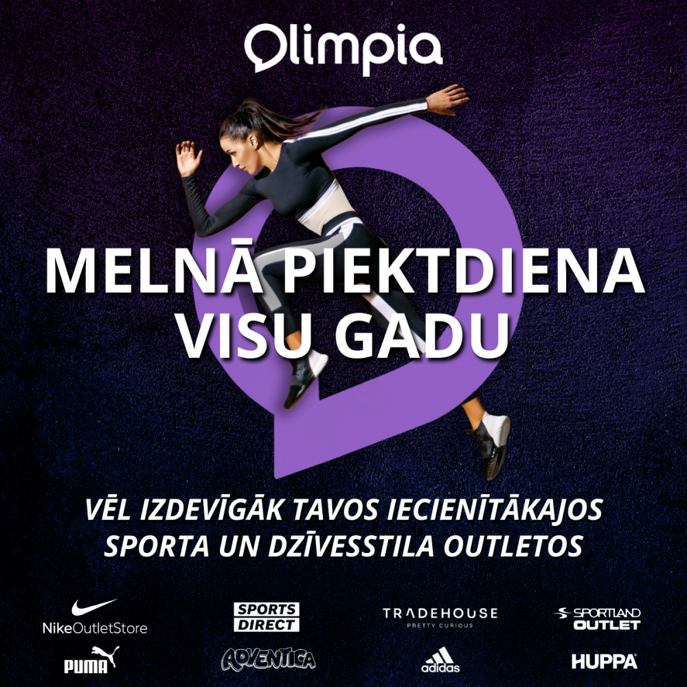 IC "Olimpia" Melnā piektdiena visu gadu! Atlaides līdz pat 70% no 21.novembra līdz 30.novembrim.