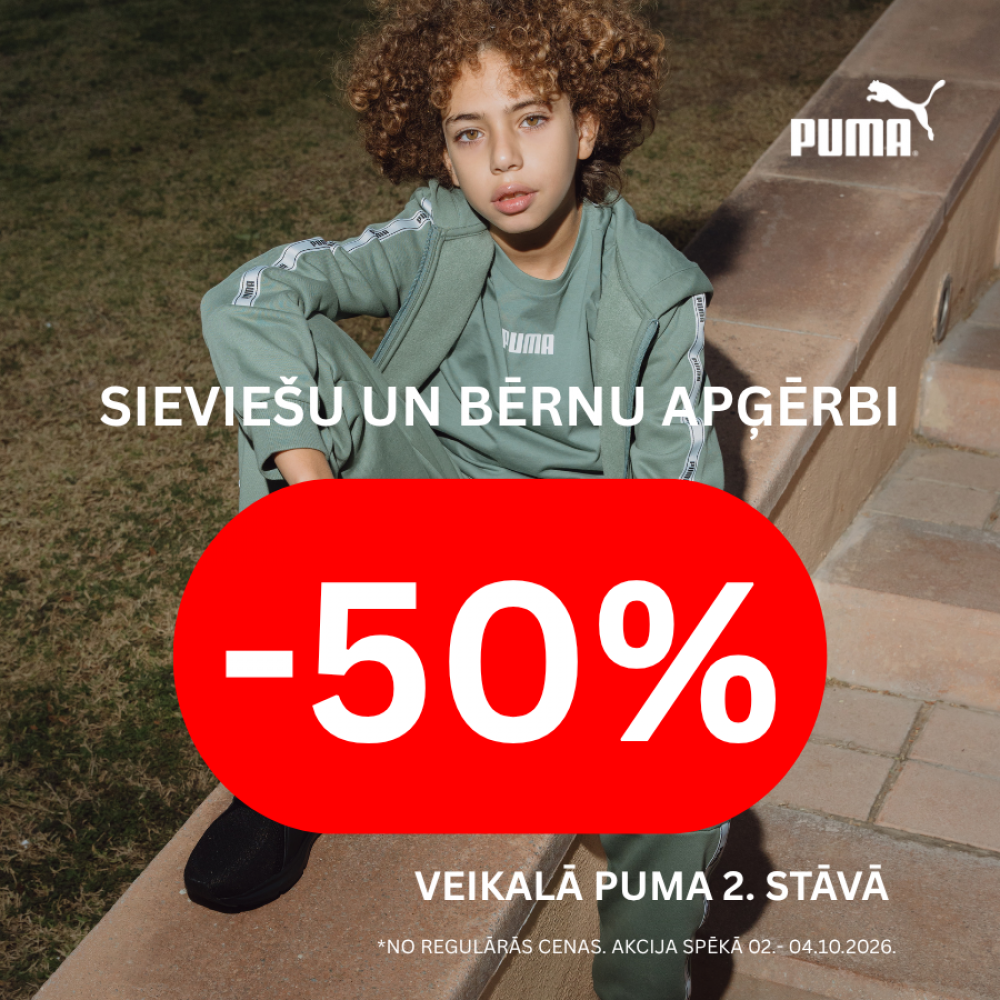 PASTEIDZIES, tikai 2.-4. oktobrī 50% atlaide sieviešu un bērnu apģērbiem! 👕
