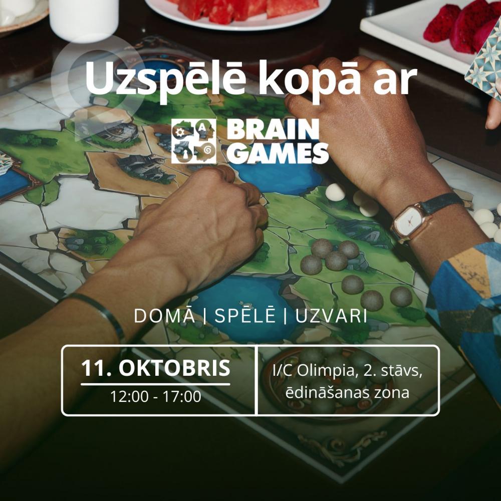 Nezini, ko darīt sestdien? 🎲 Mums ir lielisks plāns - galda spēļu pēcpusdiena kopā ar Brain Games i/c Olimpia! 🤩