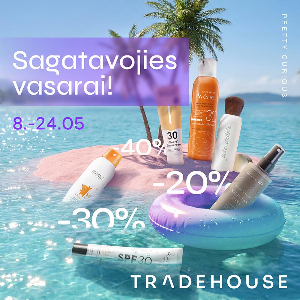 No 8. līdz 24. maijam Tradehouse veikalos atradīsi īpašus piedāvājumus vasaras skaistuma favorītiem!
