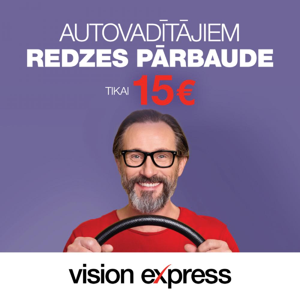 Piedāvājums autovadītājiem – redzes pārbaude tikai 15 €