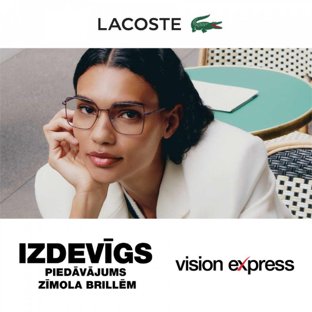 Lacoste zīmola brilles tikai 169 €