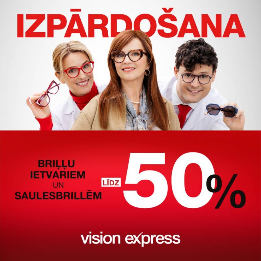 IZPĀRDOŠANA - atlaides līdz 50% briļļu ietvariem un saulesbrillēm!