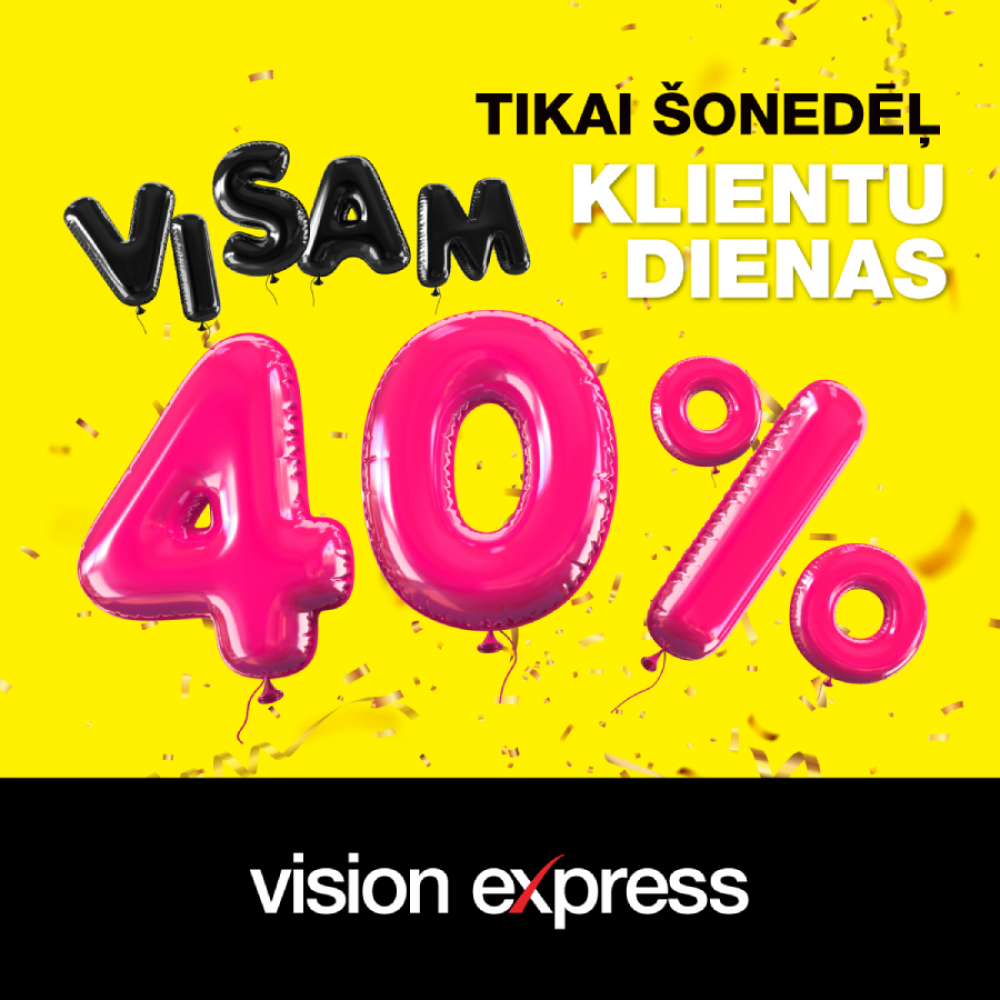 Tikai šonedēļ - VISAM 40% ATLAIDE!