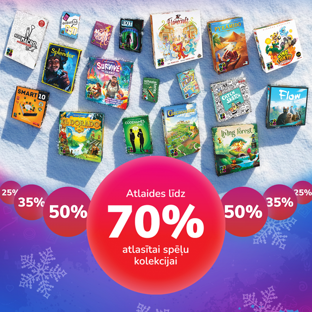 Atlasītai spēļu kolekcijai atlaides līdz pat 70%.